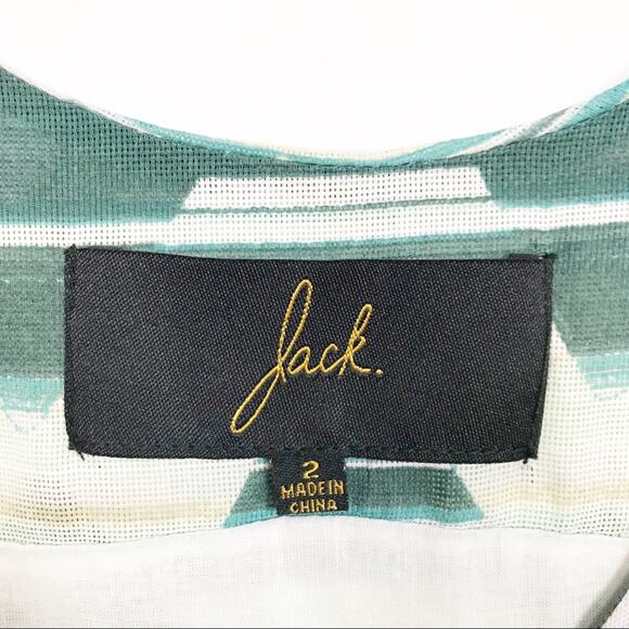 Jack Green Green Chevron Fit and Flare Sleeveless Dress Sz 2 - Picture 4 of 9